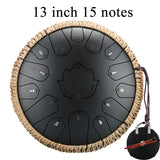 Hluru Glucophone Steel Tongue Drum 13 Inch 15 Notes C Ethereal 12 inch 13 notes Drum Handpan Percussion Musical Instrument