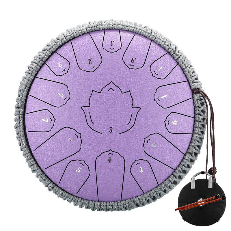 Hluru Glucophone Steel Tongue Drum 13 Inch 15 Notes C Ethereal 12 inch 13 notes Drum Handpan Percussion Musical Instrument