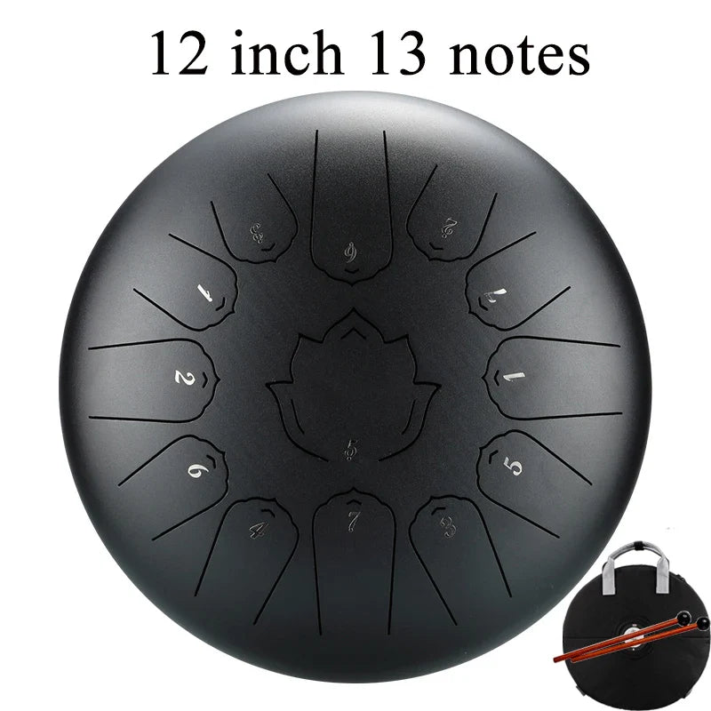 Hluru Glucophone Steel Tongue Drum 13 Inch 15 Notes C Ethereal 12 inch 13 notes Drum Handpan Percussion Musical Instrument