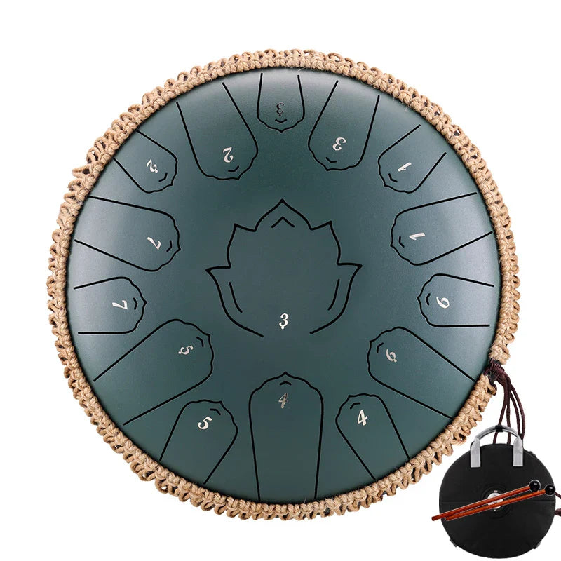 Hluru Glucophone Steel Tongue Drum 13 Inch 15 Notes C Ethereal 12 inch 13 notes Drum Handpan Percussion Musical Instrument