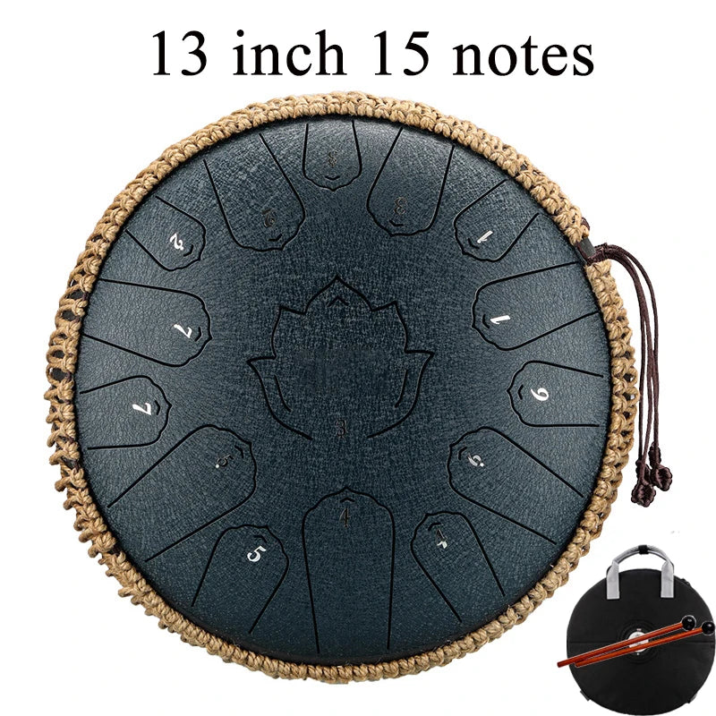 Hluru Glucophone Steel Tongue Drum 13 Inch 15 Notes C Ethereal 12 inch 13 notes Drum Handpan Percussion Musical Instrument