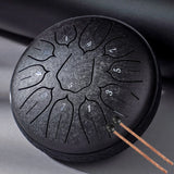 Hluru Glucophone Steel Tongue Drum 6 Inch 11 Notes Drums D5 Ethereal Drum For Beginner Handpan Musical Instruments