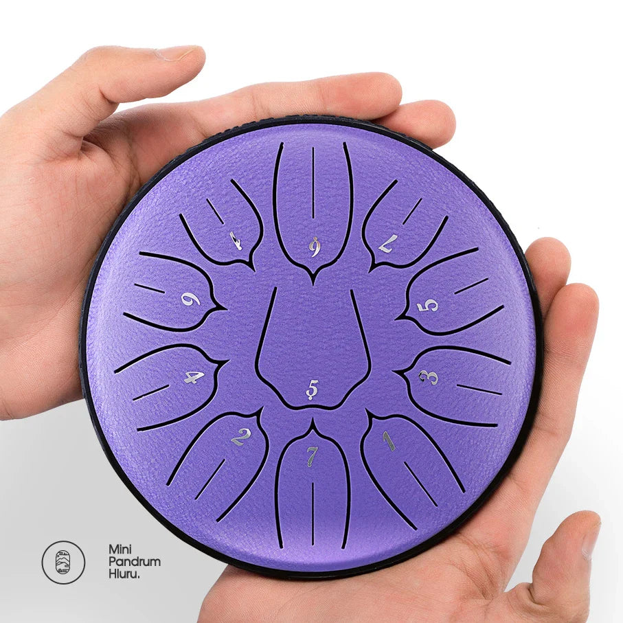 Hluru Glucophone Steel Tongue Drum 6 Inch 11 Notes Drums D5 Ethereal Drum For Beginner Handpan Musical Instruments