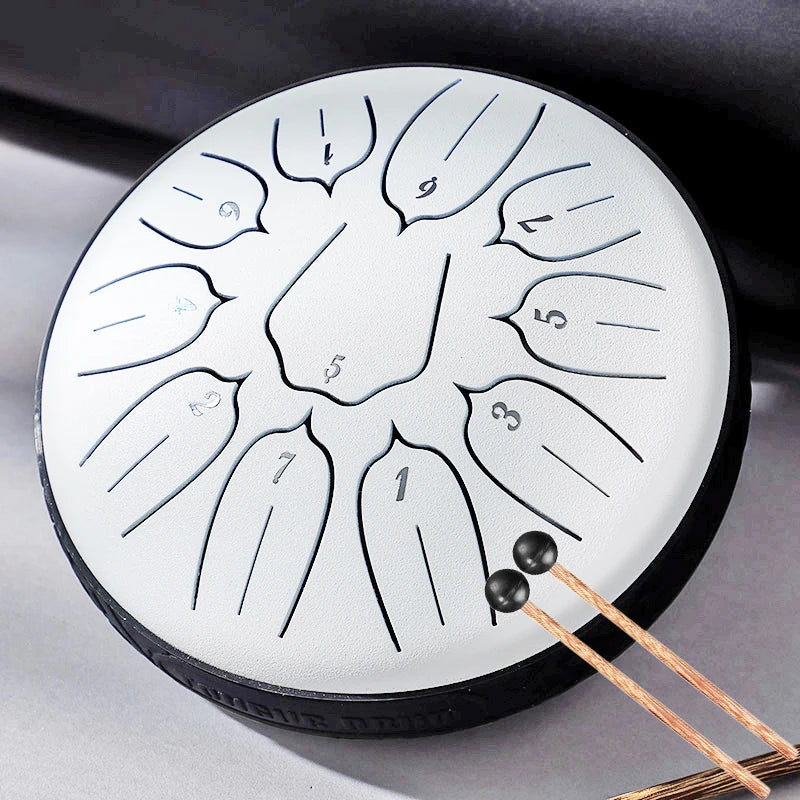 Hluru Glucophone Steel Tongue Drum 6 Inch 11 Notes Drums D5 Ethereal Drum For Beginner Handpan Musical Instruments