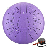 Hluru Glucophone Steel Tongue Drum 8 Inch 11 Notes Key F Ethereal Drum for Beginner Tone Percussion Handpan Tang Drum