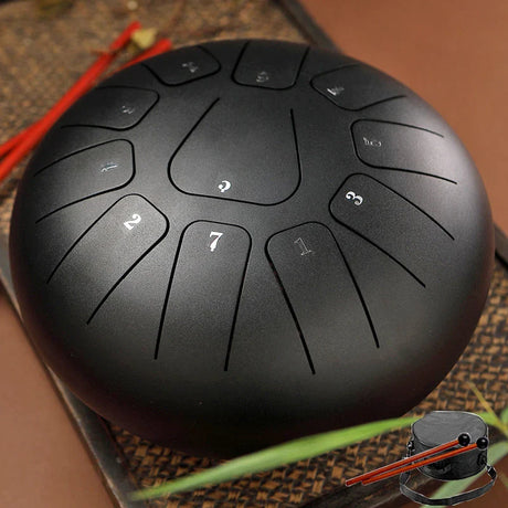 Hluru Glucophone Steel Tongue Drum 8 Inch 11 Notes Key F Ethereal Drum for Beginner Tone Percussion Handpan Tang Drum