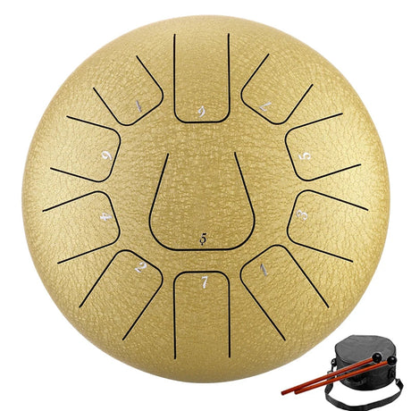 Hluru Glucophone Steel Tongue Drum 8 Inch 11 Notes Key F Ethereal Drum for Beginner Tone Percussion Handpan Tang Drum