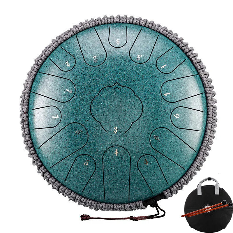 Hluru Glucophone Steel Tongue Drum C 13 inch 15 Notes Ethereal Drum Handpan Percussion Musical Instrument