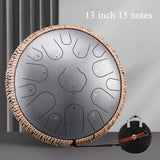 Hluru Glucophone Steel Tongue Drum C 13 inch 15 Notes Ethereal Drum Handpan Percussion Musical Instrument