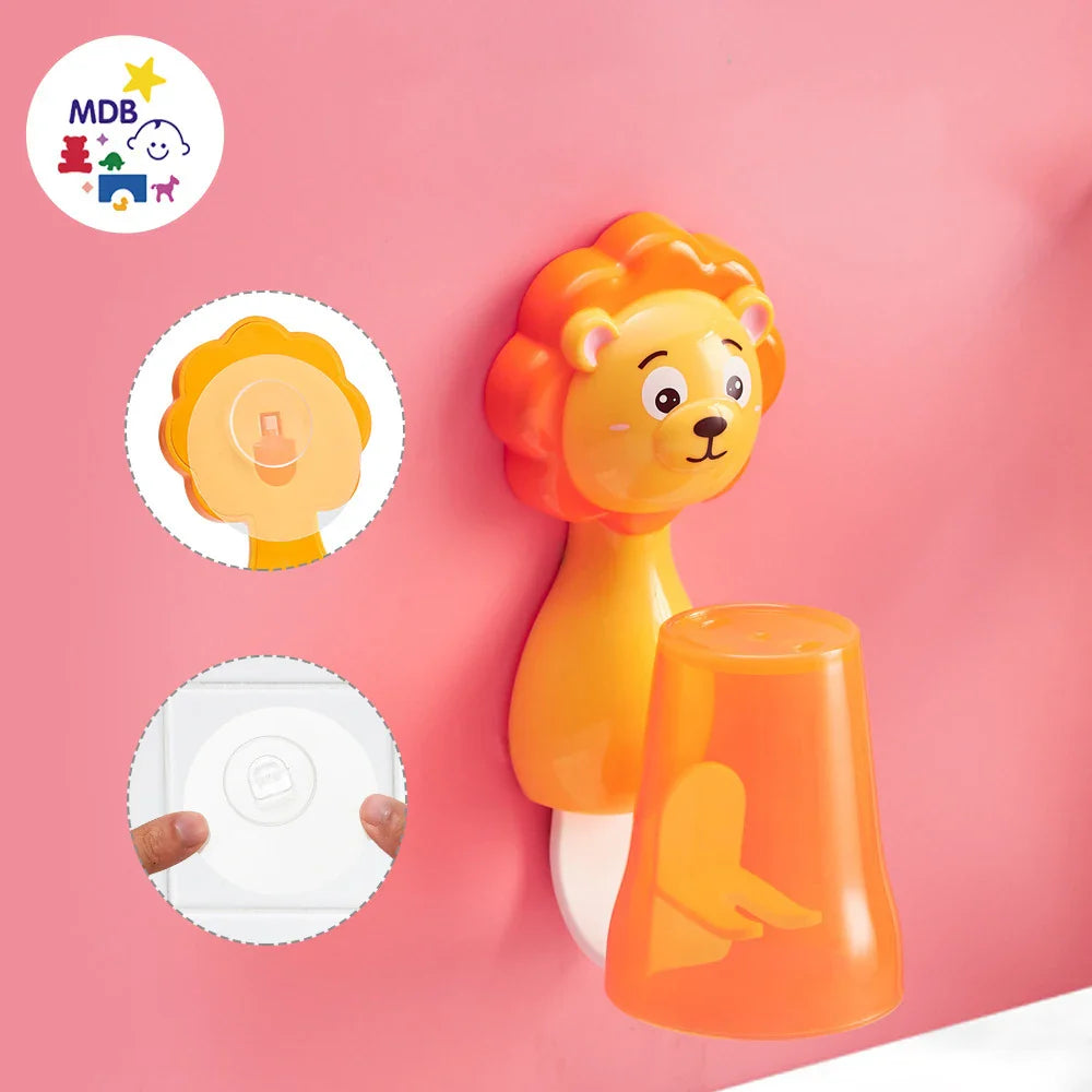 Holder Toothbrush Wall Kidshanging Cup Childbathroom Cartoon Organizer Rinse Mounted Mouth Children S Toothpaste With baby