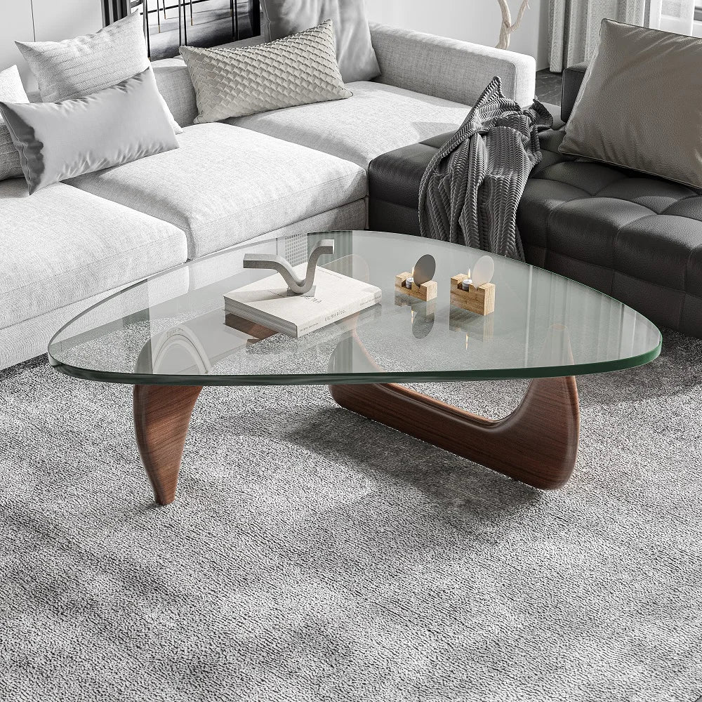 Home Coffee Table Irregular Glass Side Table Modern Simple Dining Table For Bedroom Living Room Furniture Sofa Side Desk Table