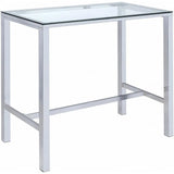 Home Furnishings Tolbert Bar Tables with Glass Top Chrome  mesa bar