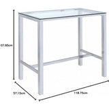 Home Furnishings Tolbert Bar Tables with Glass Top Chrome  mesa bar