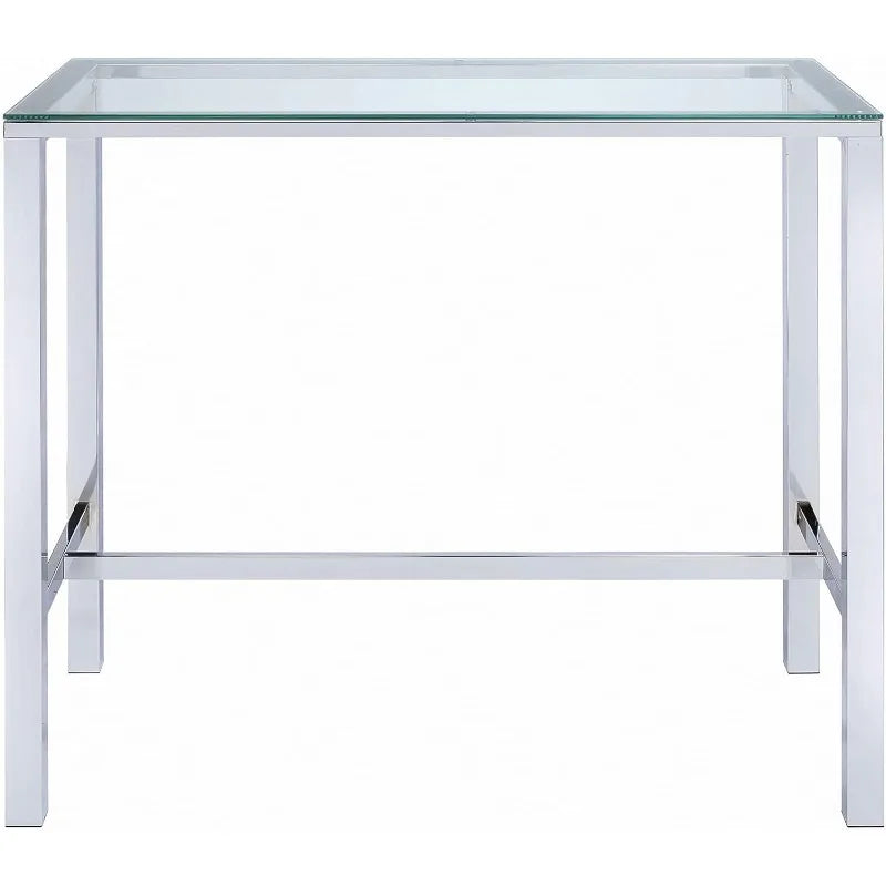 Home Furnishings Tolbert Bar Tables with Glass Top Chrome  mesa bar