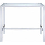 Home Furnishings Tolbert Bar Tables with Glass Top Chrome  mesa bar