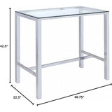 Home Furnishings Tolbert Bar Tables with Glass Top Chrome  mesa bar