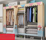 Home Rental Room Bedroom Assembly Hanging Clothes Storage Finishing Steel Frame Bold Simple Oxford Cloth Wardrobe