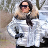 Hooded Fur Collar Jackets and Coats Winter Women Parkas Casual Slim Short Fashion Female Jacket Cotton Padded Warm Outwear