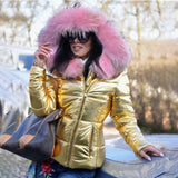 Hooded Fur Collar Jackets and Coats Winter Women Parkas Casual Slim Short Fashion Female Jacket Cotton Padded Warm Outwear