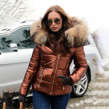 Hooded Fur Collar Jackets and Coats Winter Women Parkas Casual Slim Short Fashion Female Jacket Cotton Padded Warm Outwear