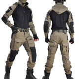 Hooded Tactical Suits Uniform Military Pants Cotton Paintball Airsoft Male Suit Men Clothing Combat Shirts Hiking Shirt