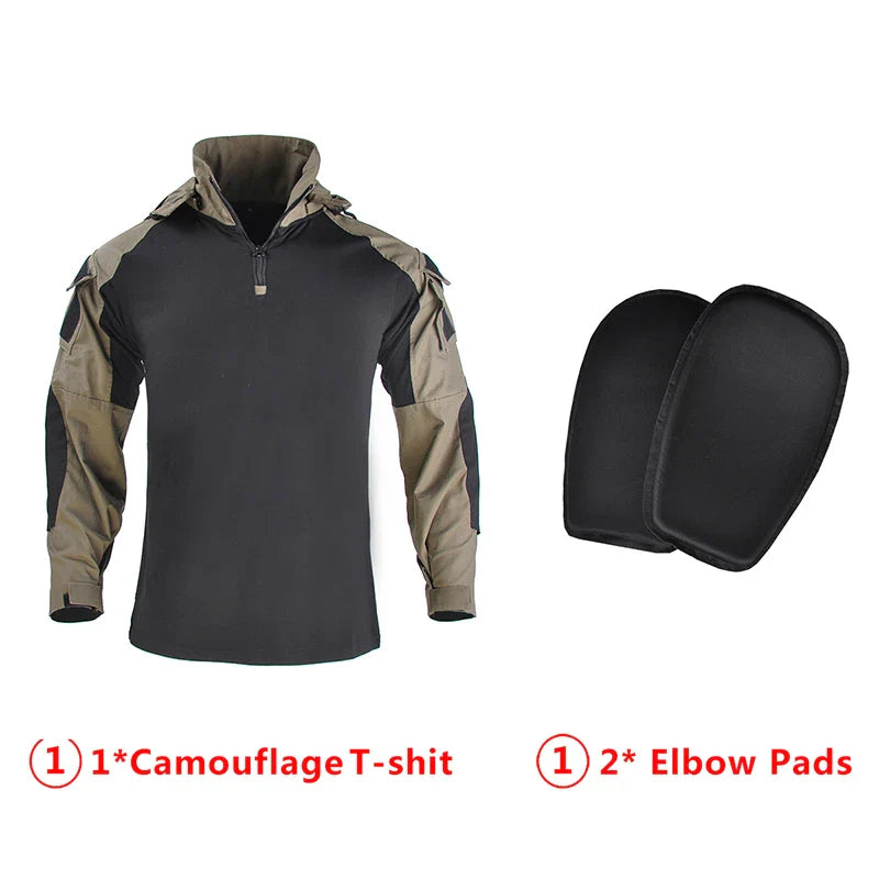 Hooded Tactical Suits Uniform Military Pants Cotton Paintball Airsoft Male Suit Men Clothing Combat Shirts Hiking Shirt