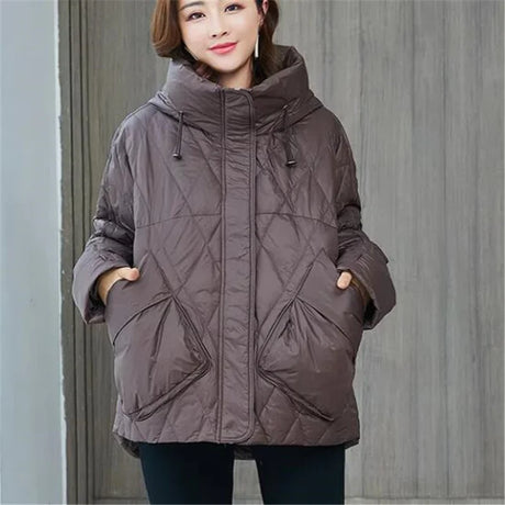 Hooded Warm Short Jacket Cotton Parka Korean Loose windproof Outwear Basic Belly Covering Coat Casual Zip Female Padded Coats