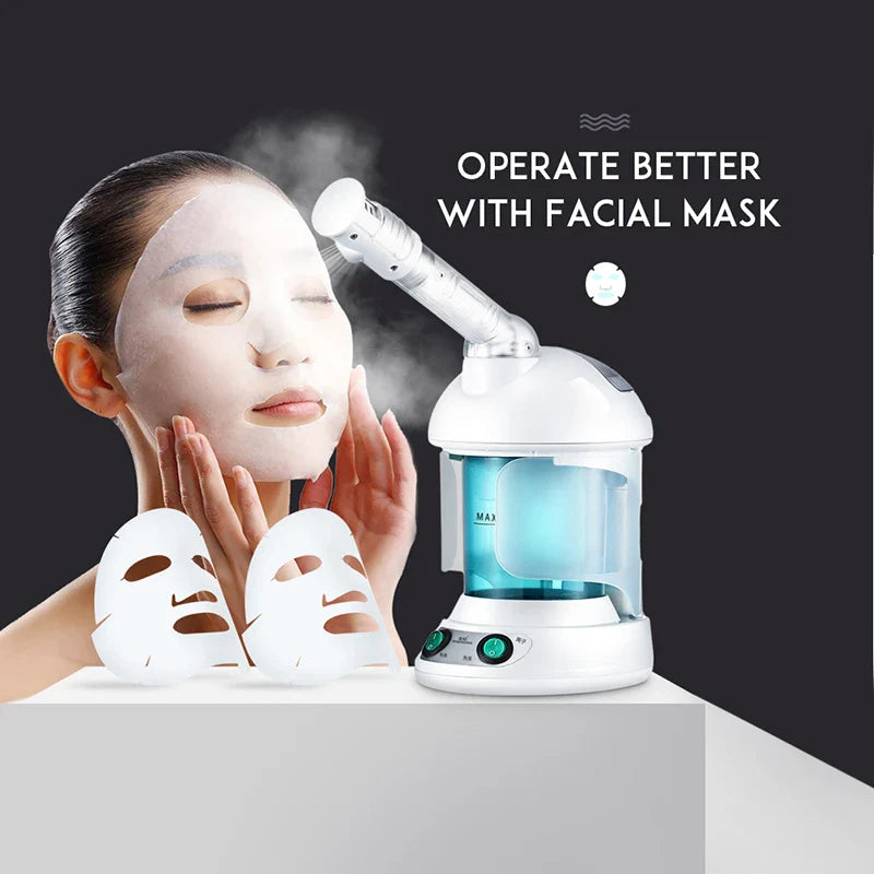 Hot Mist Face Vaporizer Facial Steamer Portable Face Moisturizer Heated Humidifier Evaporator Salon Hydrating Skin Care Tool