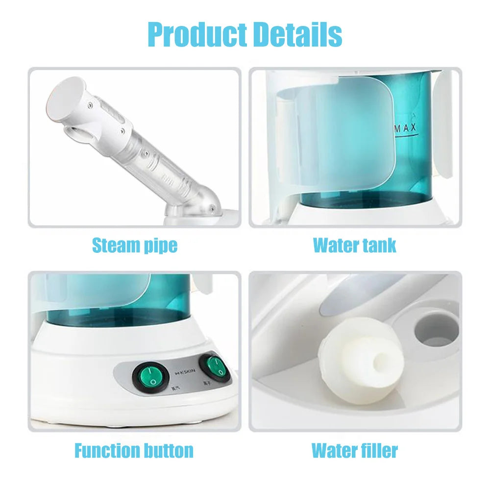 Hot Mist Face Vaporizer Facial Steamer Portable Face Moisturizer Heated Humidifier Evaporator Salon Hydrating Skin Care Tool