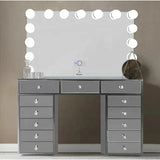 Hot Sale Contemporary Crushed Diamond Mirrored Furniture Vanity Dresser Mirrored Dressing Table with Makeup Hollywood Mirror