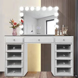 Hot Sale Contemporary Crushed Diamond Mirrored Furniture Vanity Dresser Mirrored Dressing Table with Makeup Hollywood Mirror