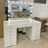 Hot Sale Contemporary Crushed Diamond Mirrored Furniture Vanity Dresser Mirrored Dressing Table with Makeup Hollywood Mirror