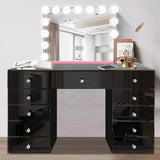 Hot Sale Contemporary Crushed Diamond Mirrored Furniture Vanity Dresser Mirrored Dressing Table with Makeup Hollywood Mirror