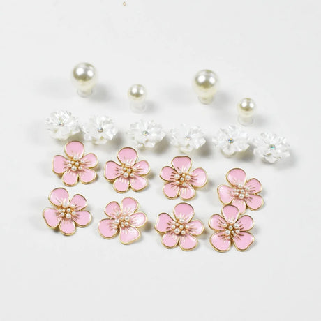 Hot Sale Sweet Cute sum Five flower designer Elegant Vintage Pearl Chain Shoe Jewelry All-match Shoe  flower for croc Charms