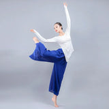 Hot Sell Classical Dance Costumes Set Women 2 Piece Modern Dance Clothes Chinese Dance Practice Suit Loose Blouse Chiffon Pants