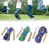 Hot Wooden Handle Skipping 5m 7m 10m Gym School Group Multi Person Nylon Rope Jumping