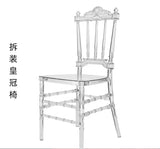 Hotel wedding hall wedding banquet hall transparent crystal chair acrylic pc plastic one bamboo Napoleon chair