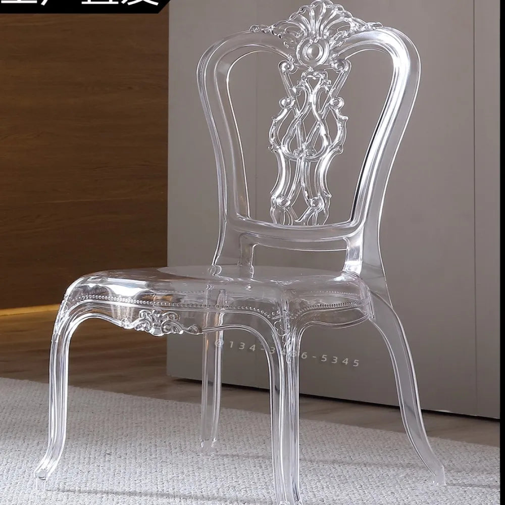 Hotel wedding hall wedding banquet hall transparent crystal chair acrylic pc plastic one bamboo Napoleon chair