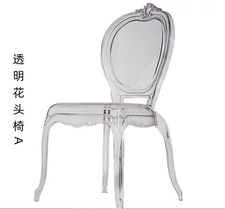 Hotel wedding hall wedding banquet hall transparent crystal chair acrylic pc plastic one bamboo Napoleon chair