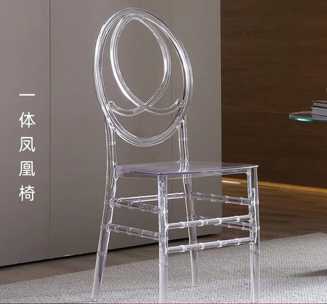 Hotel wedding hall wedding banquet hall transparent crystal chair acrylic pc plastic one bamboo Napoleon chair