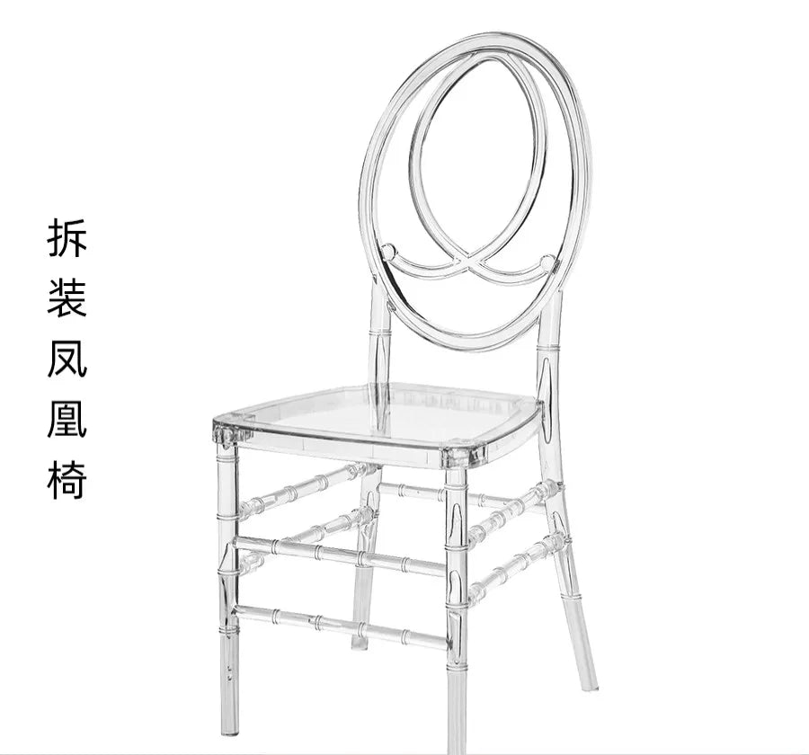 Hotel wedding hall wedding banquet hall transparent crystal chair acrylic pc plastic one bamboo Napoleon chair