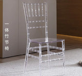 Hotel wedding hall wedding banquet hall transparent crystal chair acrylic pc plastic one bamboo Napoleon chair