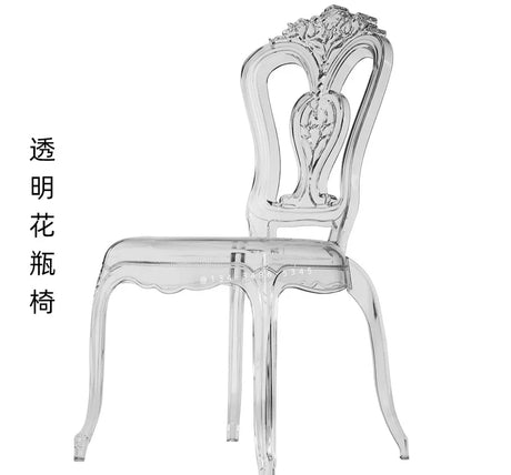 Hotel wedding hall wedding banquet hall transparent crystal chair acrylic pc plastic one bamboo Napoleon chair