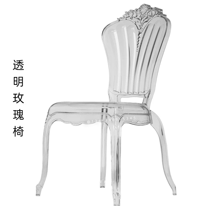 Hotel wedding hall wedding banquet hall transparent crystal chair acrylic pc plastic one bamboo Napoleon chair