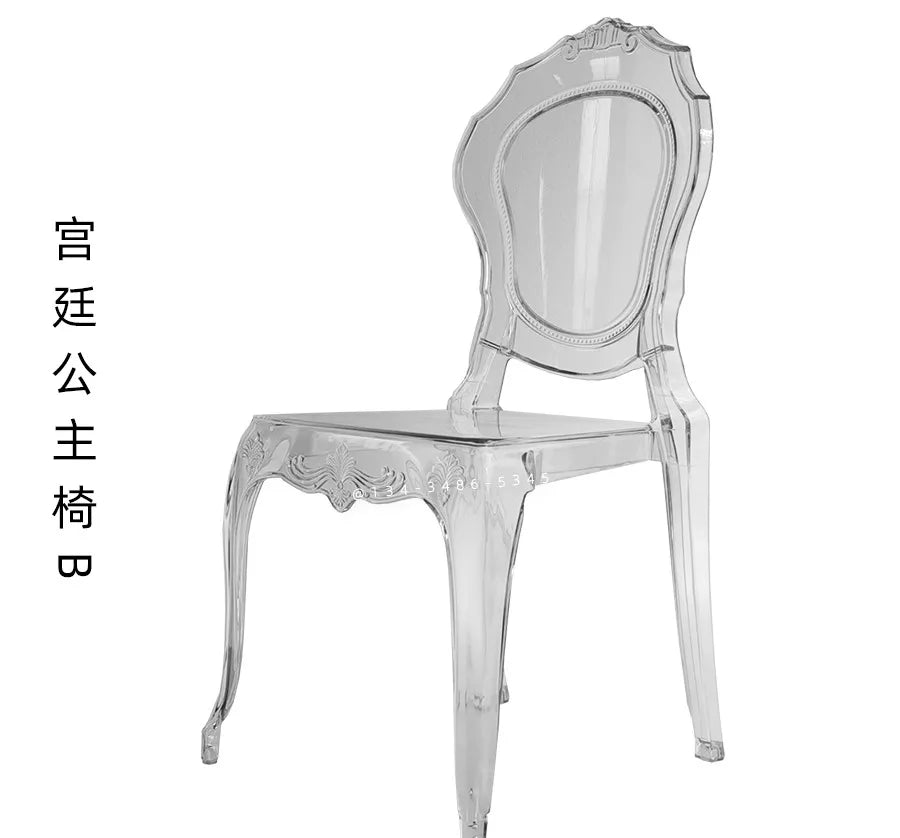 Hotel wedding hall wedding banquet hall transparent crystal chair acrylic pc plastic one bamboo Napoleon chair