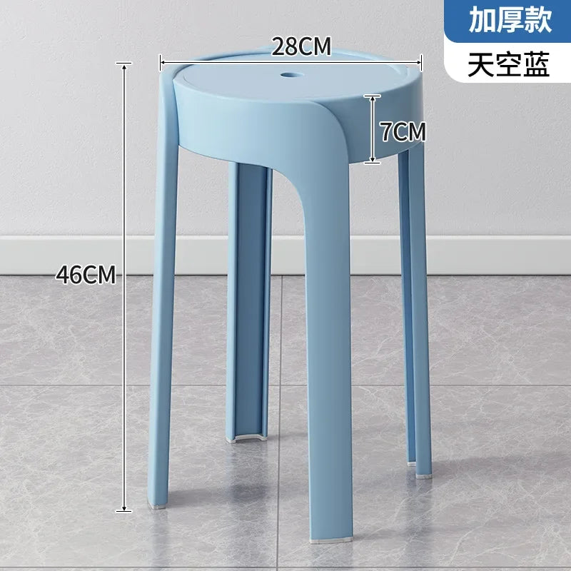 Household Portable Stackable Round Stool Simple Modern Windmill Stool Living Room Chair Dining Table Bench Plastic Stool