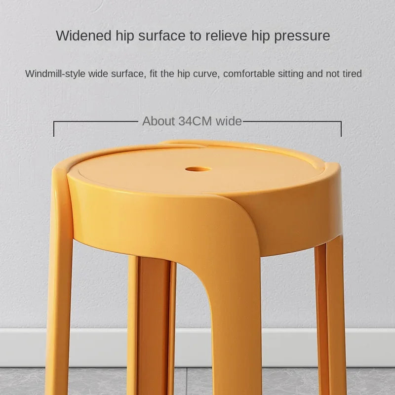 Household Portable Stackable Round Stool Simple Modern Windmill Stool Living Room Chair Dining Table Bench Plastic Stool