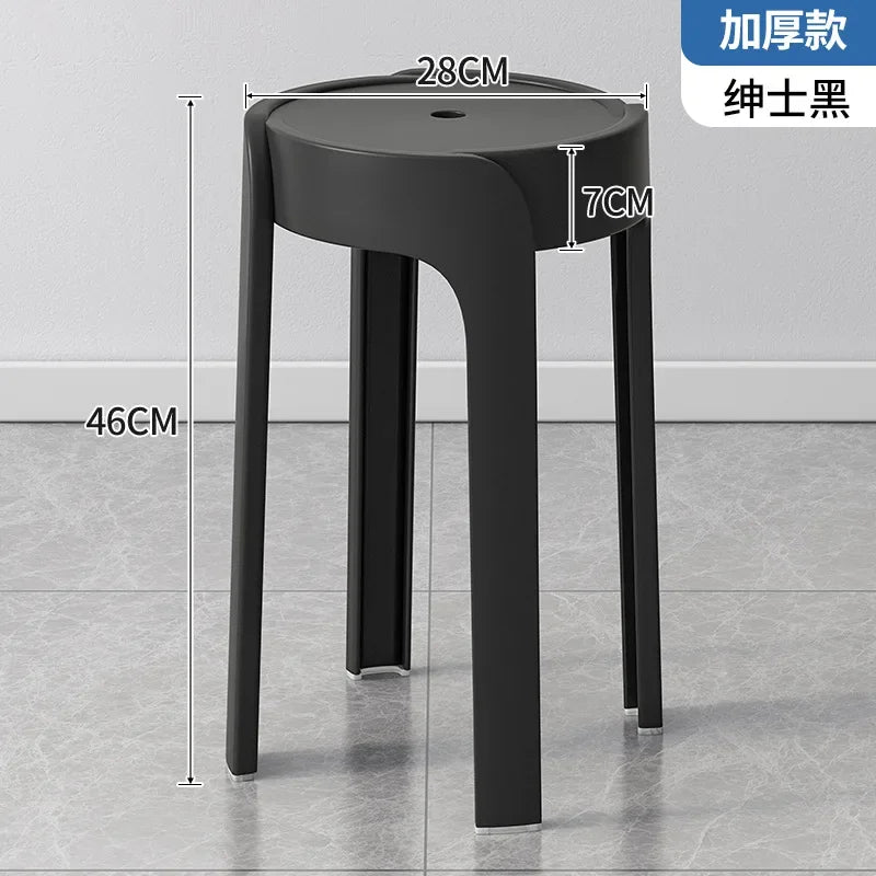 Household Portable Stackable Round Stool Simple Modern Windmill Stool Living Room Chair Dining Table Bench Plastic Stool