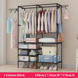 Household Simple Assembly Clothes Hanger Bedroom Coat Rack Multifunctional Organizer Storage Shelf Home Furniture