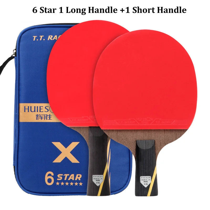 Huieson 2pc Ping Pong Rackets Set 5/6 Star Offensive Table Tennis Racket  with Fine Control